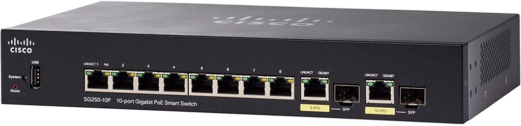 Cisco SG250-10P 10port Gigabit PoE Managed Switch